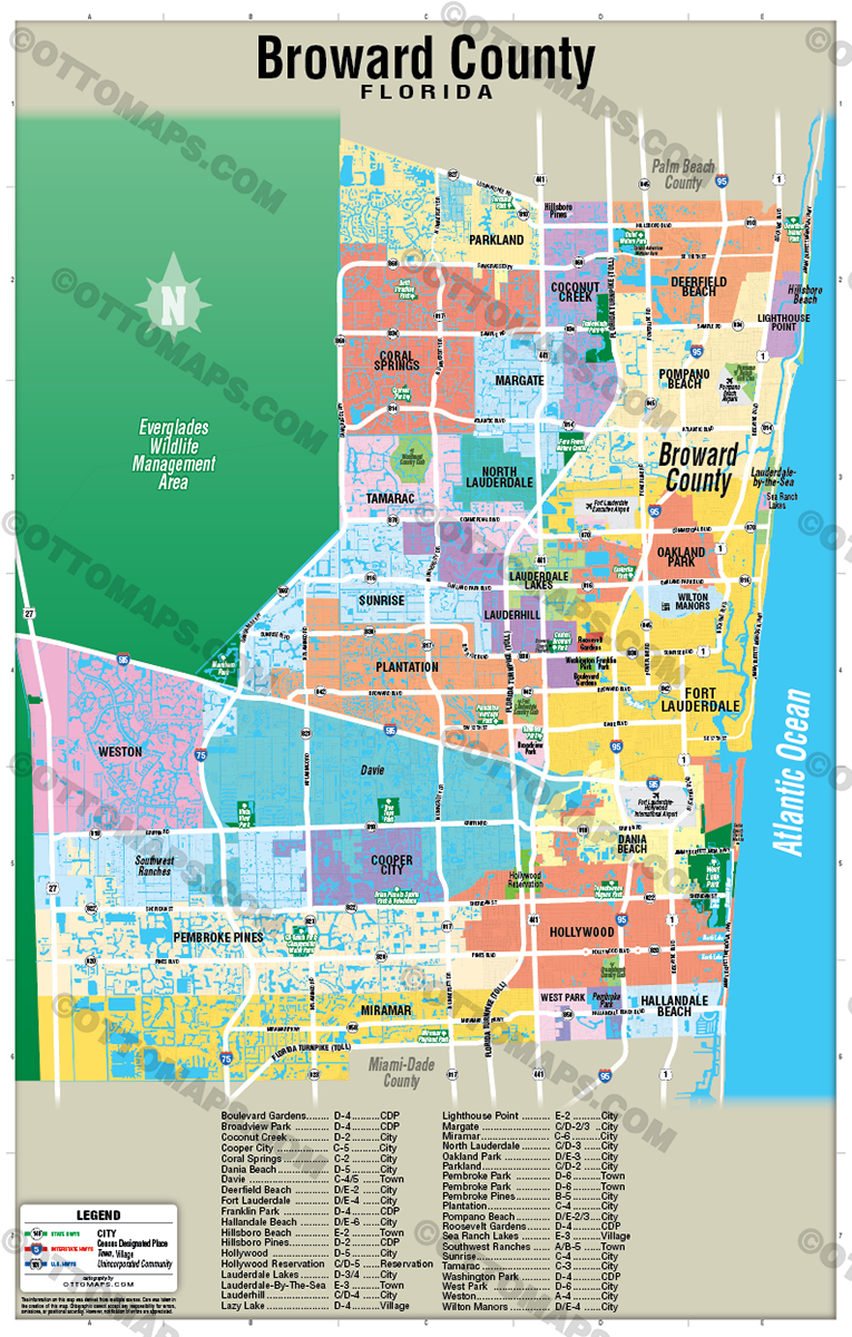 Broward County Map - FILES - PDF and AI