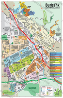 Burbank Map, Los Angeles County, CA - POSTER PRINTS