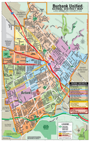 Burbank Unified School District Map, Los Angeles County, CA - FILES - PDF and AI, editable, vector, royalty free - no box