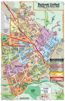 Burbank Unified School District Map, Los Angeles County, CA - POSTER PRINTS