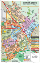 Burbank Unified School District Map, Los Angeles County, CA - FILES - PDF and AI, editable, vector, royalty free
