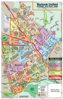 Burbank Unified School District Map, Los Angeles County, CA - FILES - PDF and AI, editable, vector, royalty free - with box
