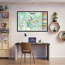 Calistoga Map, Napa County, CA - POSTER PRINTS -with frame