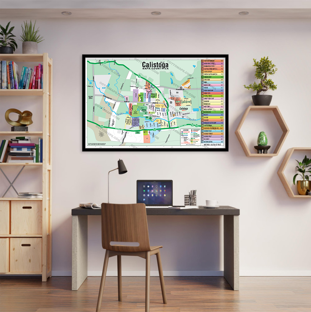 Calistoga Map, Napa County, CA - POSTER PRINTS
