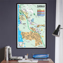 Cambria Map, San Luis Obispo County, CA - POSTER PRINTS - with frame