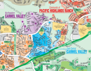 Carmel Valley Map, San Diego County, CA - FILES - PDF and AI Files, editable, vector, royalty free - zoom