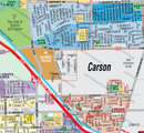 Carson Map, Los Angeles County, CA - FILES - PDF and AI, editable, vector, royalty free - zoom