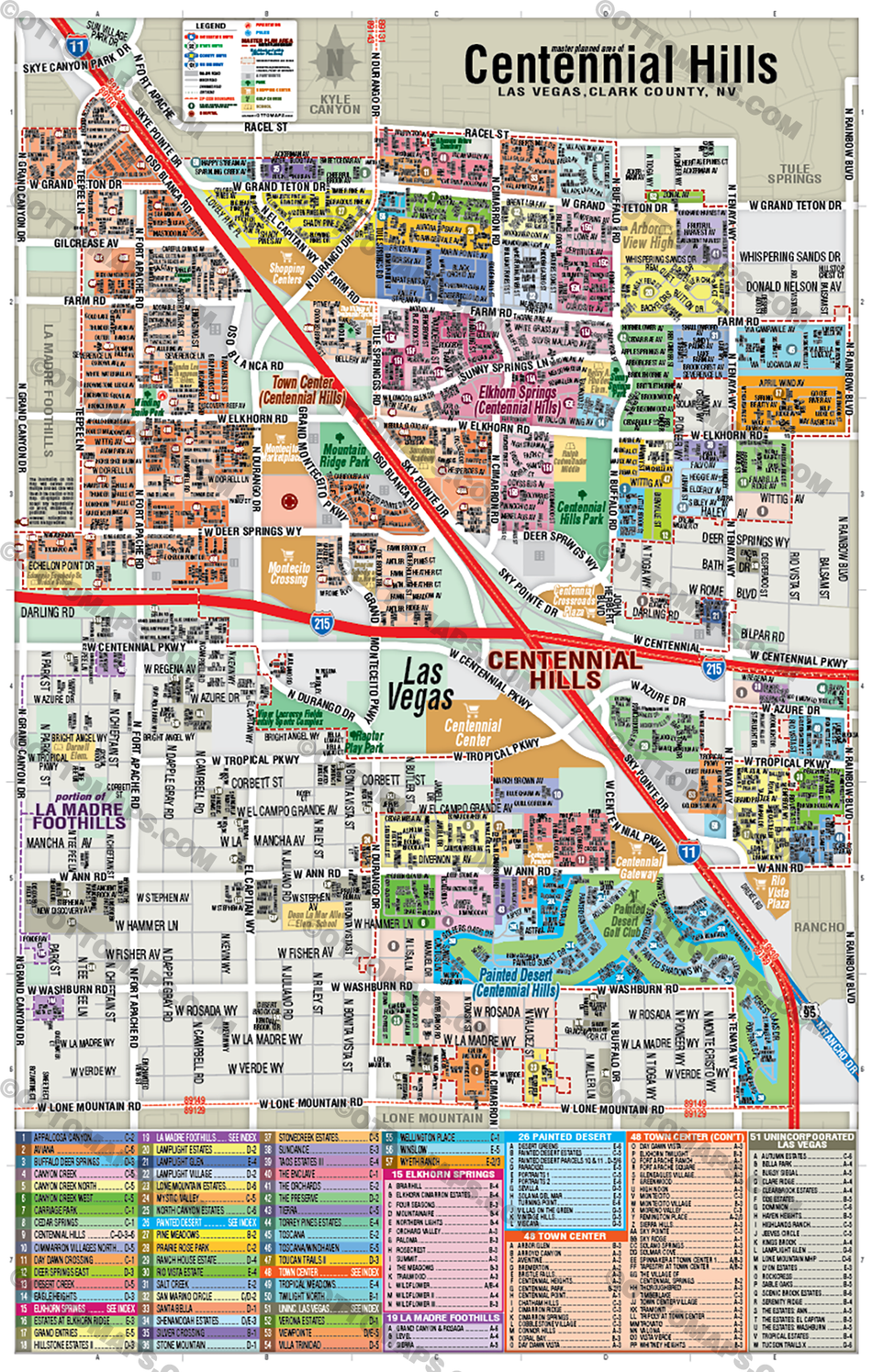 Centennial Hills Map, Las Vegas, NV - POSTER PRINTS – Otto Maps