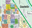 Coachella Map, Riverside County, CA - FILES - PDF and AI, editable, vector, royalty free - zoom