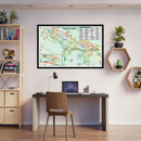 Coachella Valley Map with Golf Index - POSTER PRINTS - with frame