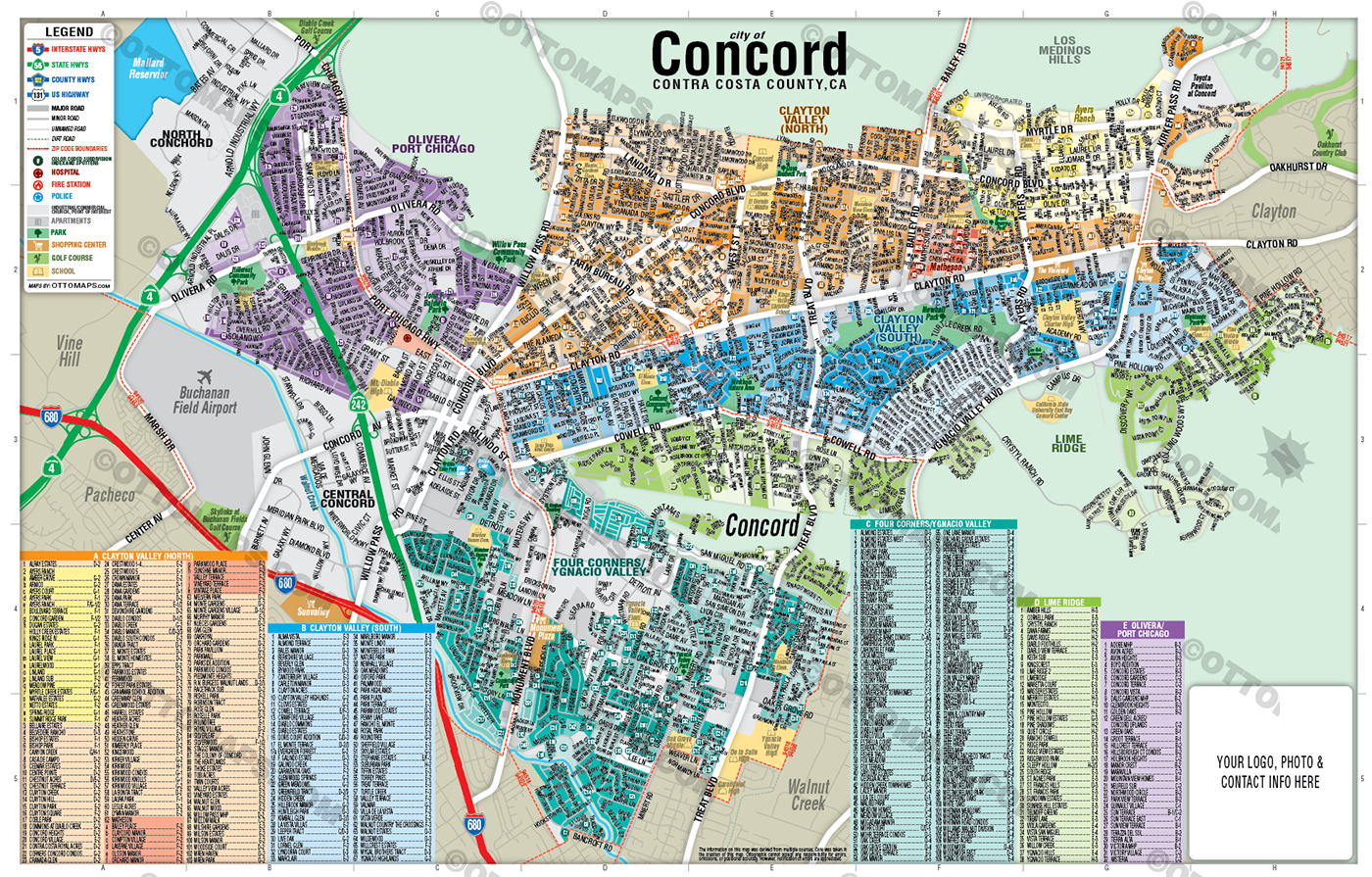 Concord Ma, Contra Costa County, CA - FILES - PDF and Adobe Illustrator - with box