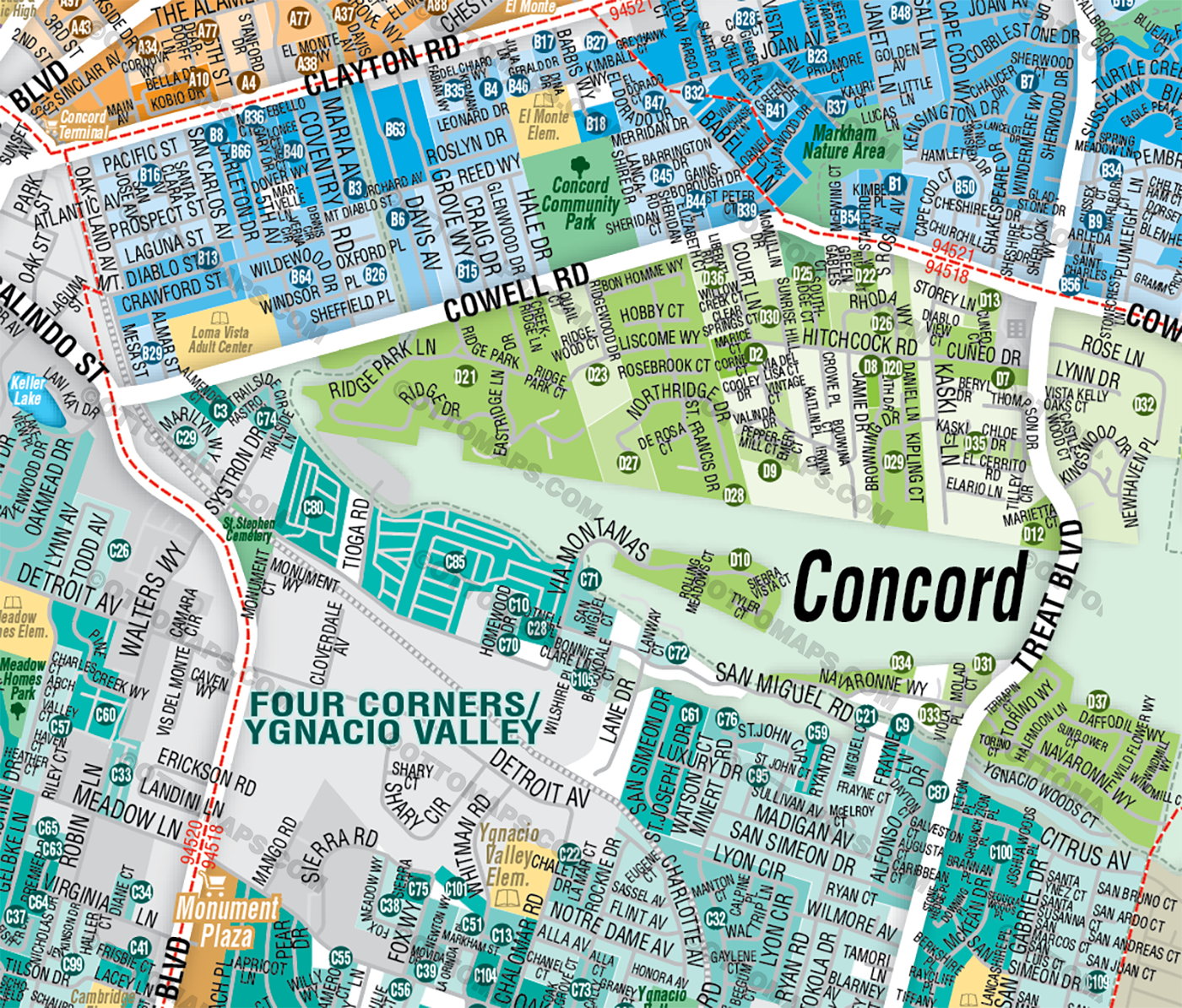 Concord Ma, Contra Costa County, CA - FILES - PDF and Adobe Illustrator - zoom