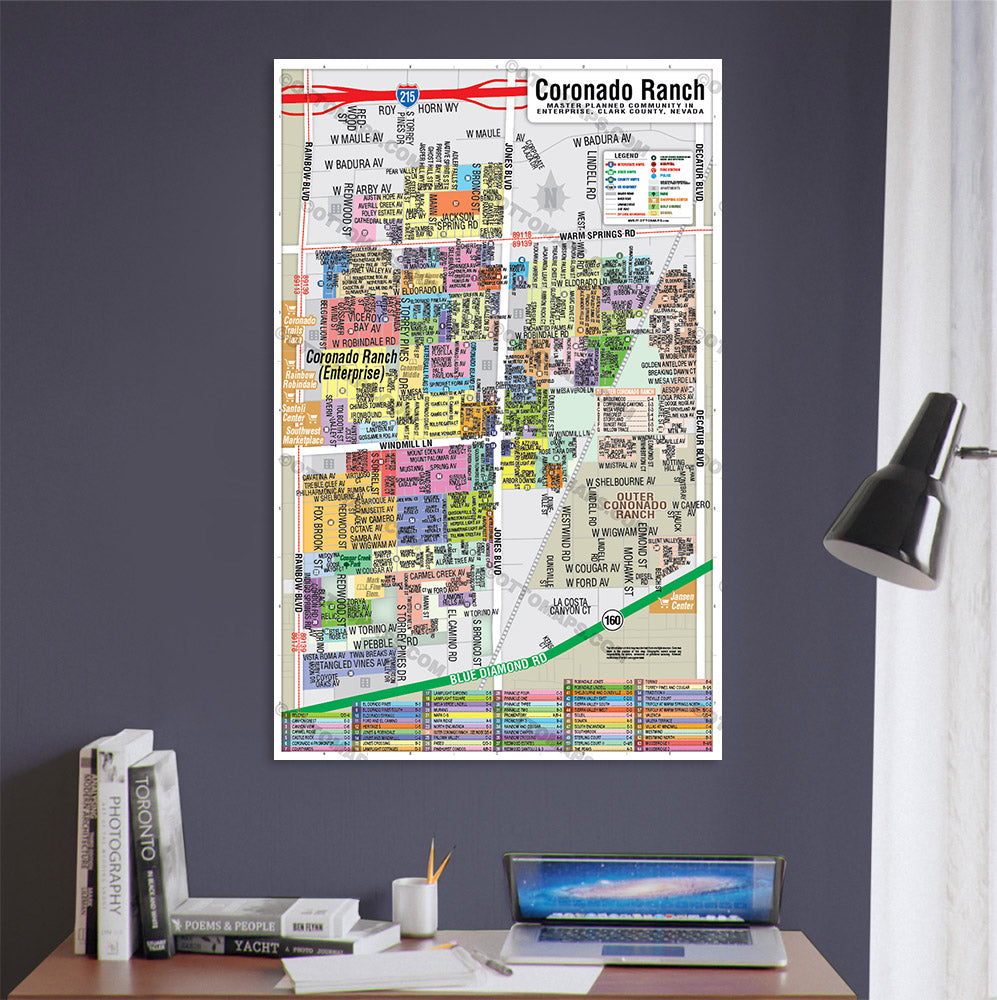 Coronado Ranch - Enterprise Map, Clark County, NV - POSTER PRINTS