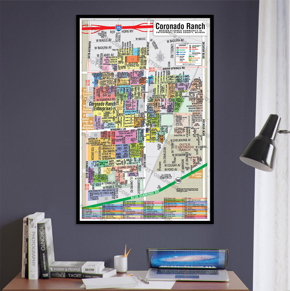 Coronado Ranch - Enterprise Map, Clark County, NV - POSTER PRINTS