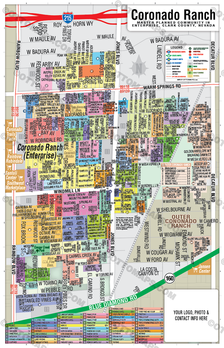Coronado Ranch - Enterprise Map, Clark County, NV - FILES - PDF and Adobe Illustrator