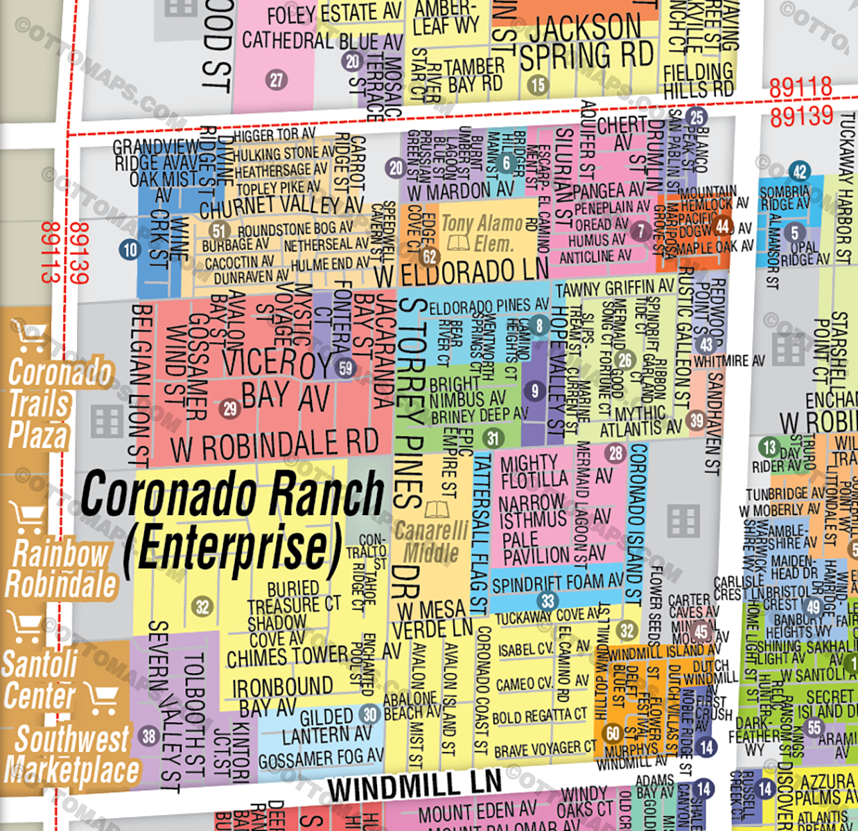 Coronado Ranch - Enterprise Map, Clark County, NV - FILES - PDF and Adobe Illustrator - zoom
