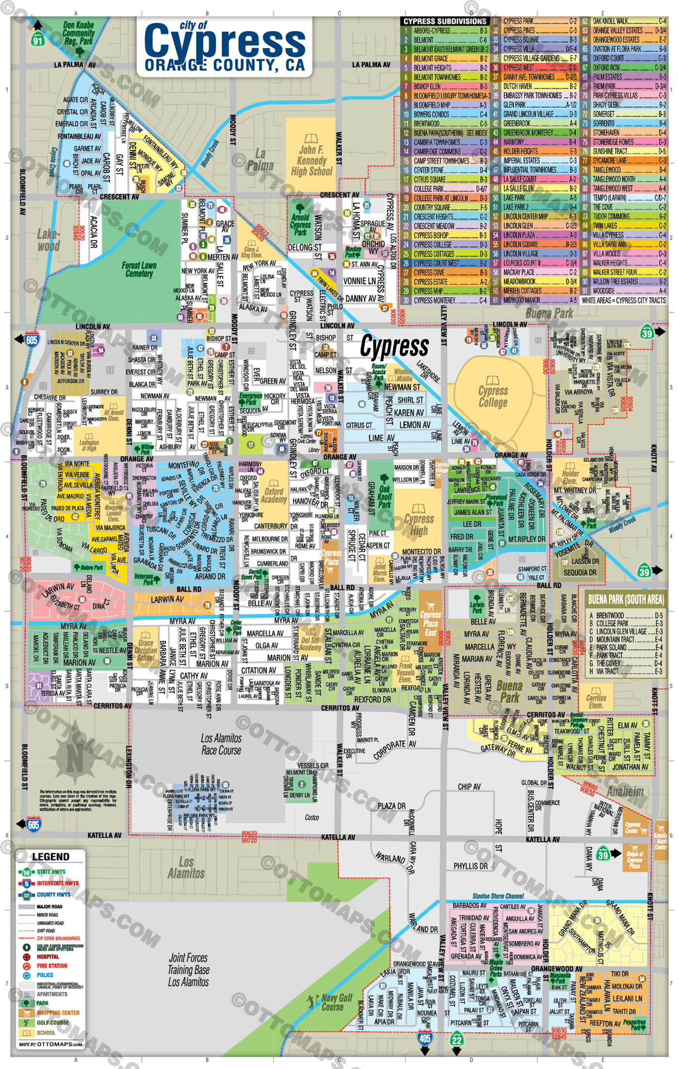 Cypress Map - PDF, editable, royalty free