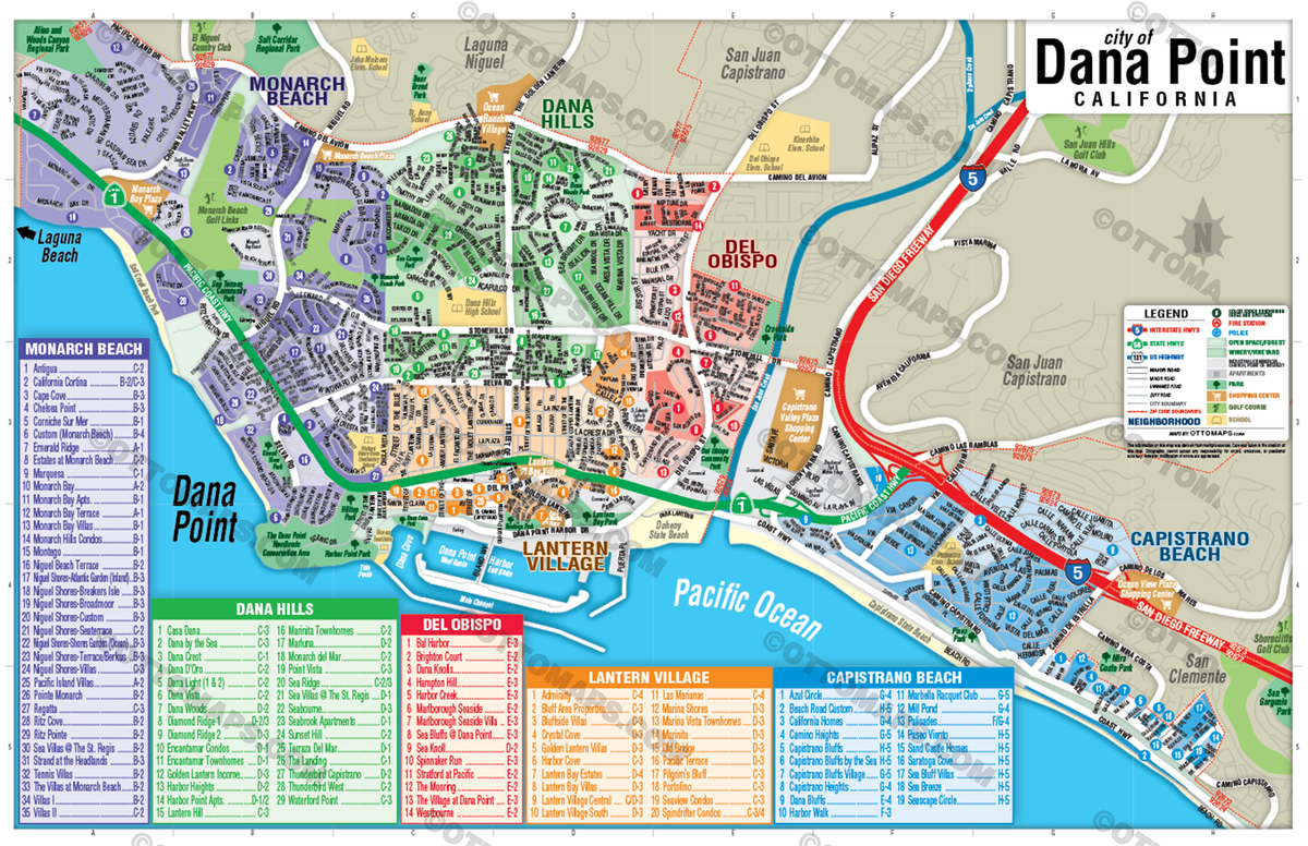 Dana Point Map, Orange County, CA - FILES - PDF and Adobe Illustrator - no box