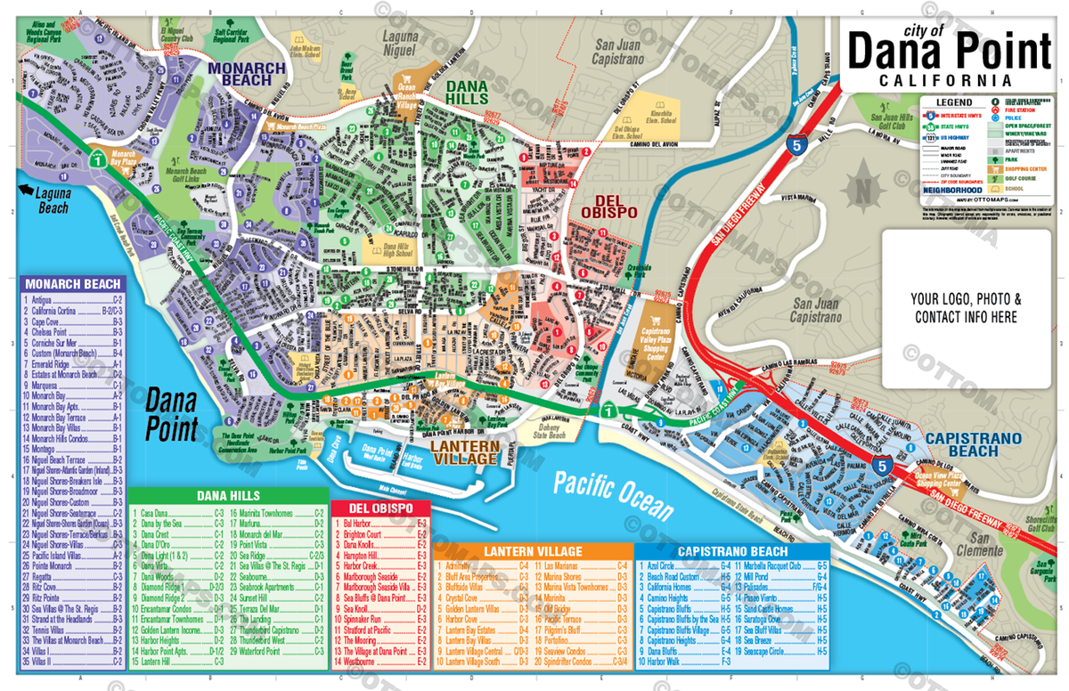 Dana Point Map, Orange County, CA - FILES - PDF and Adobe Illustrator