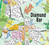 Diamond Bar Map - PDF, editable, royalty free