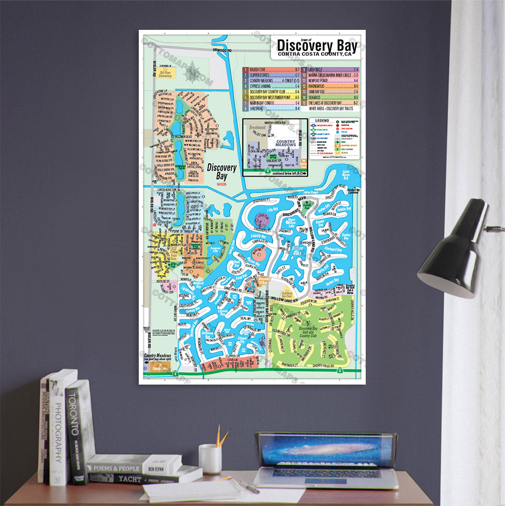 Discovery Bay Map, Contra Costa County, CA - POSTER PRINTS