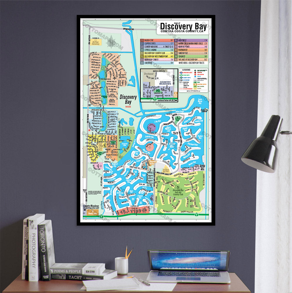 Discovery Bay Map, Contra Costa County, CA - POSTER PRINTS