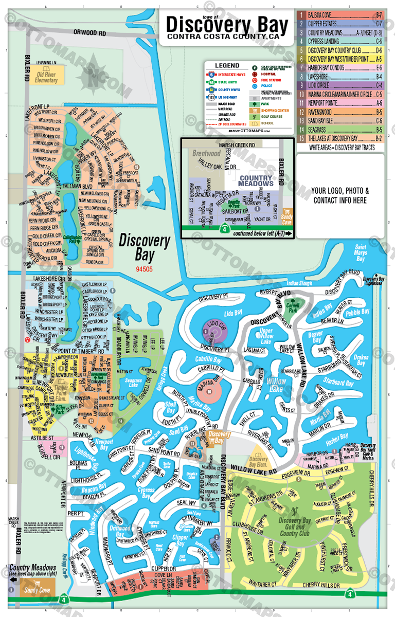 Discovery Bay Map, Contra Costa County, CA - FILES - PDF and Adobe Illustrator