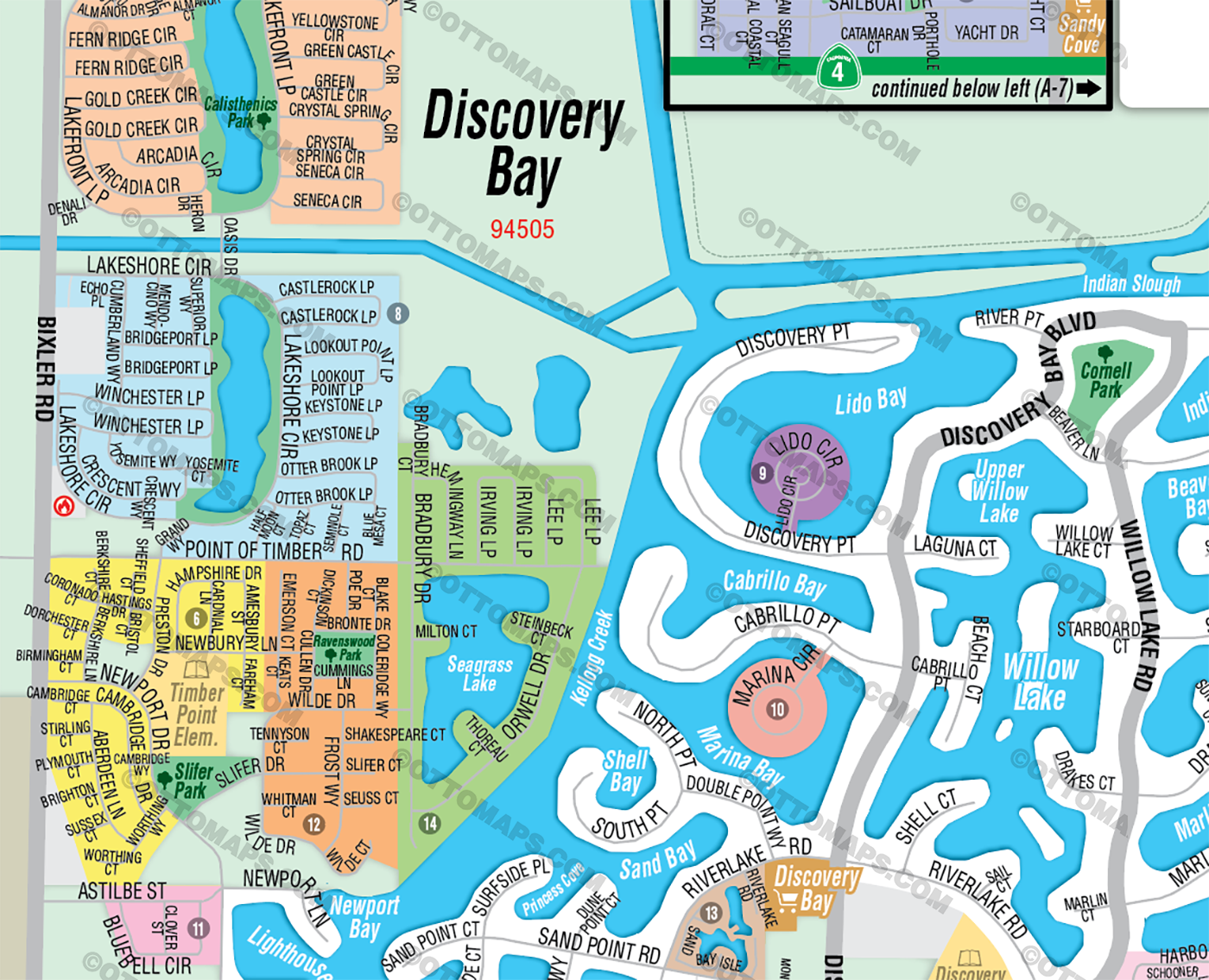 Discovery Bay Map, Contra Costa County, CA - FILES - PDF and Adobe Illustrator - zoom