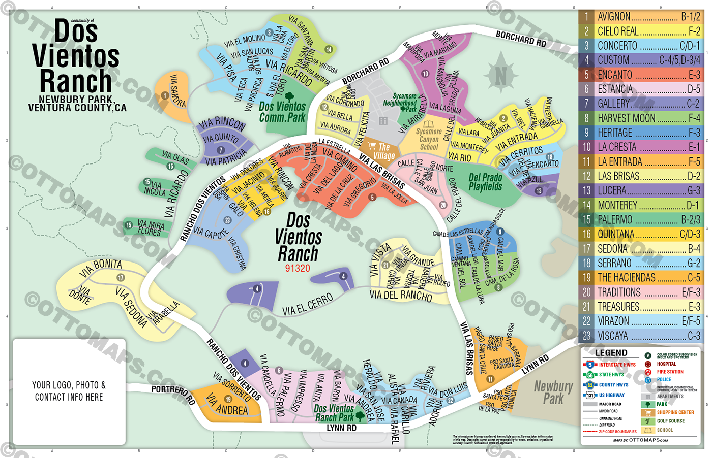 Dos Vientos Ranch, Newbury Park, Ventura County - FILES - PDF and AI, editable, vector, royalty free