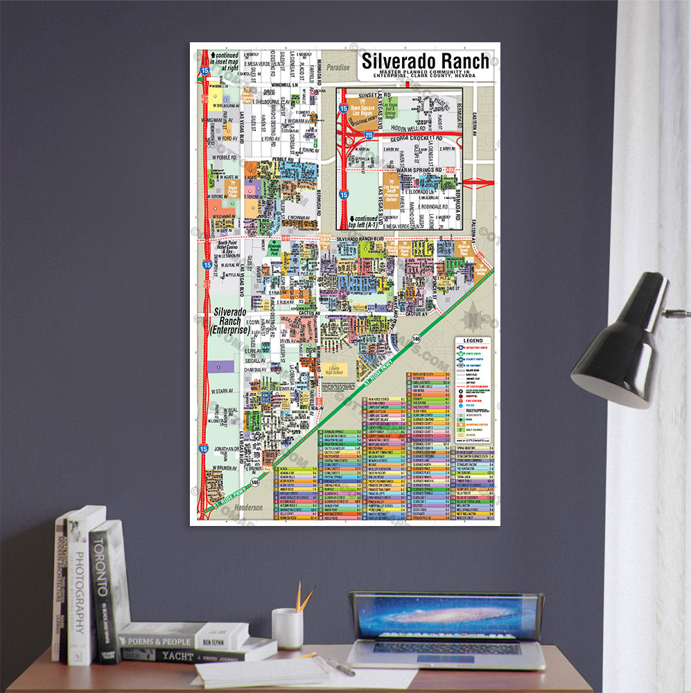 Silverado Ranch - Enterprise Map, Clark County, NV - POSTER PRINTS