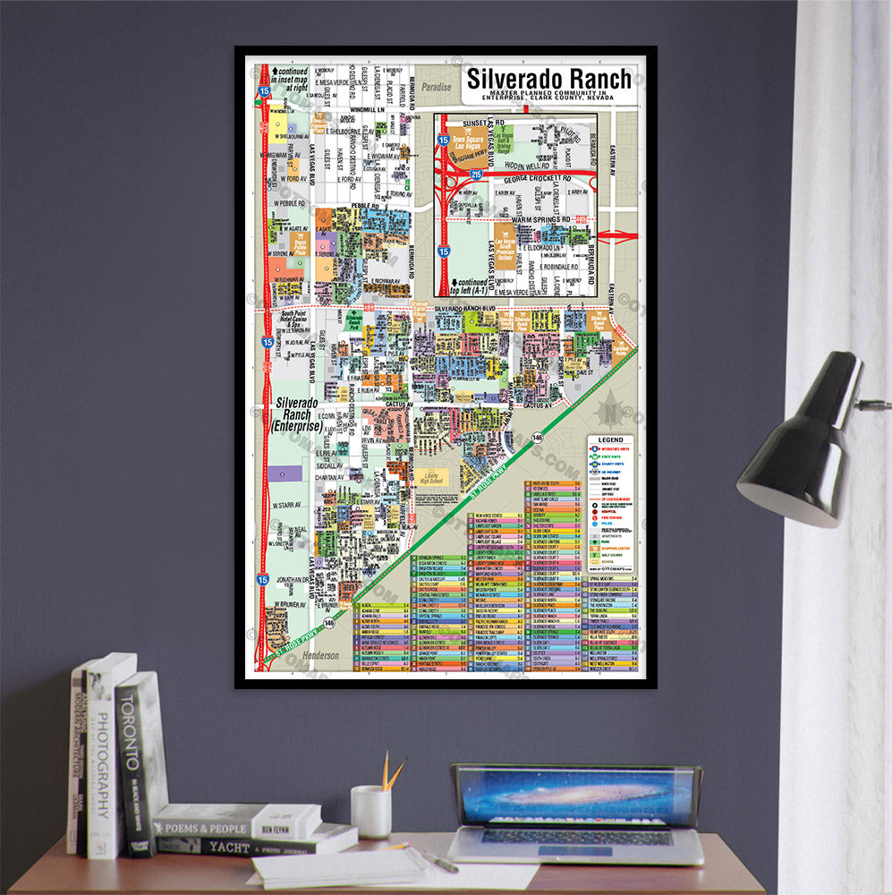 Silverado Ranch - Enterprise Map, Clark County, NV - POSTER PRINTS