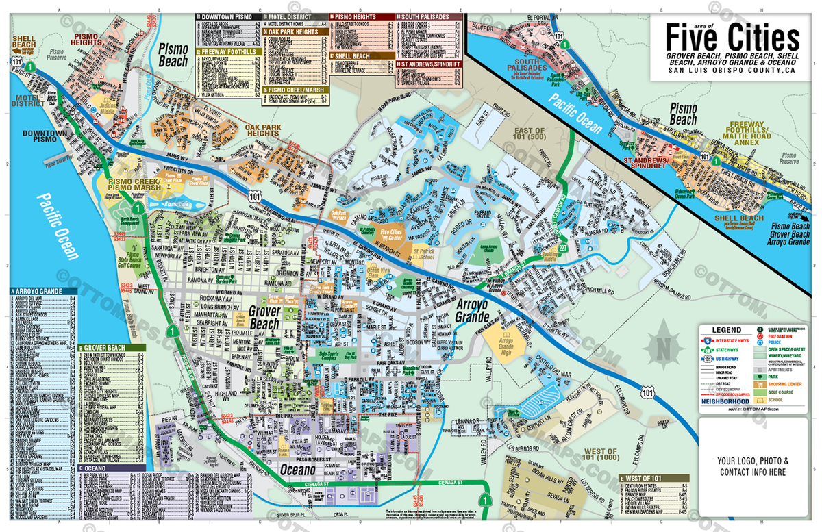 Five Cities Map - San Luis Obispo County - FILES - PDF and Adobe Illustrator
