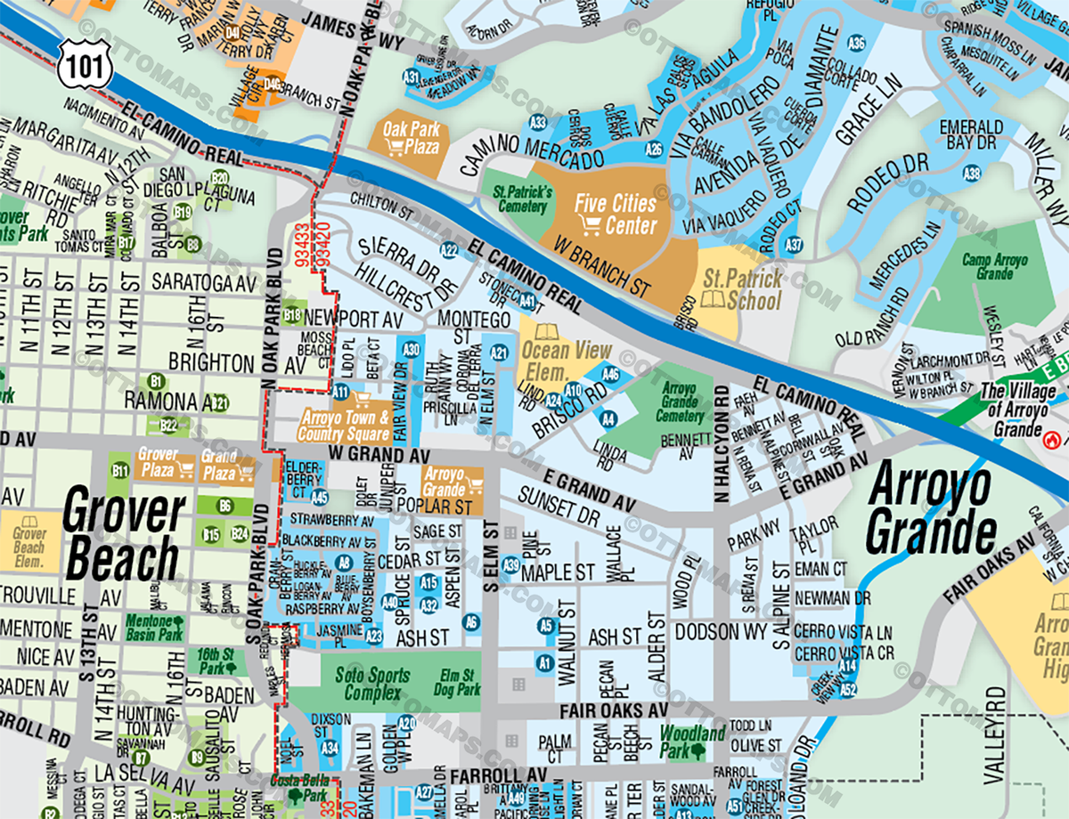 Five Cities Map - San Luis Obispo County - FILES - PDF and Adobe Illustrator