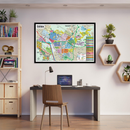 Glendale Map, Los Angles County, CA - POSTER PRINTS - with frame