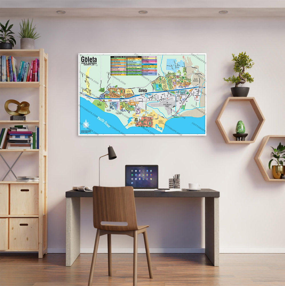 Goleta Map, Santa Barbara County, CA - POSTER PRINTS