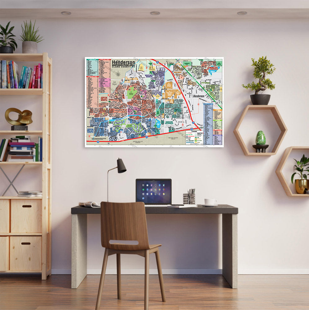 Henderson Map - NORTHWEST, Clark County, NV - POSTER PRINTS