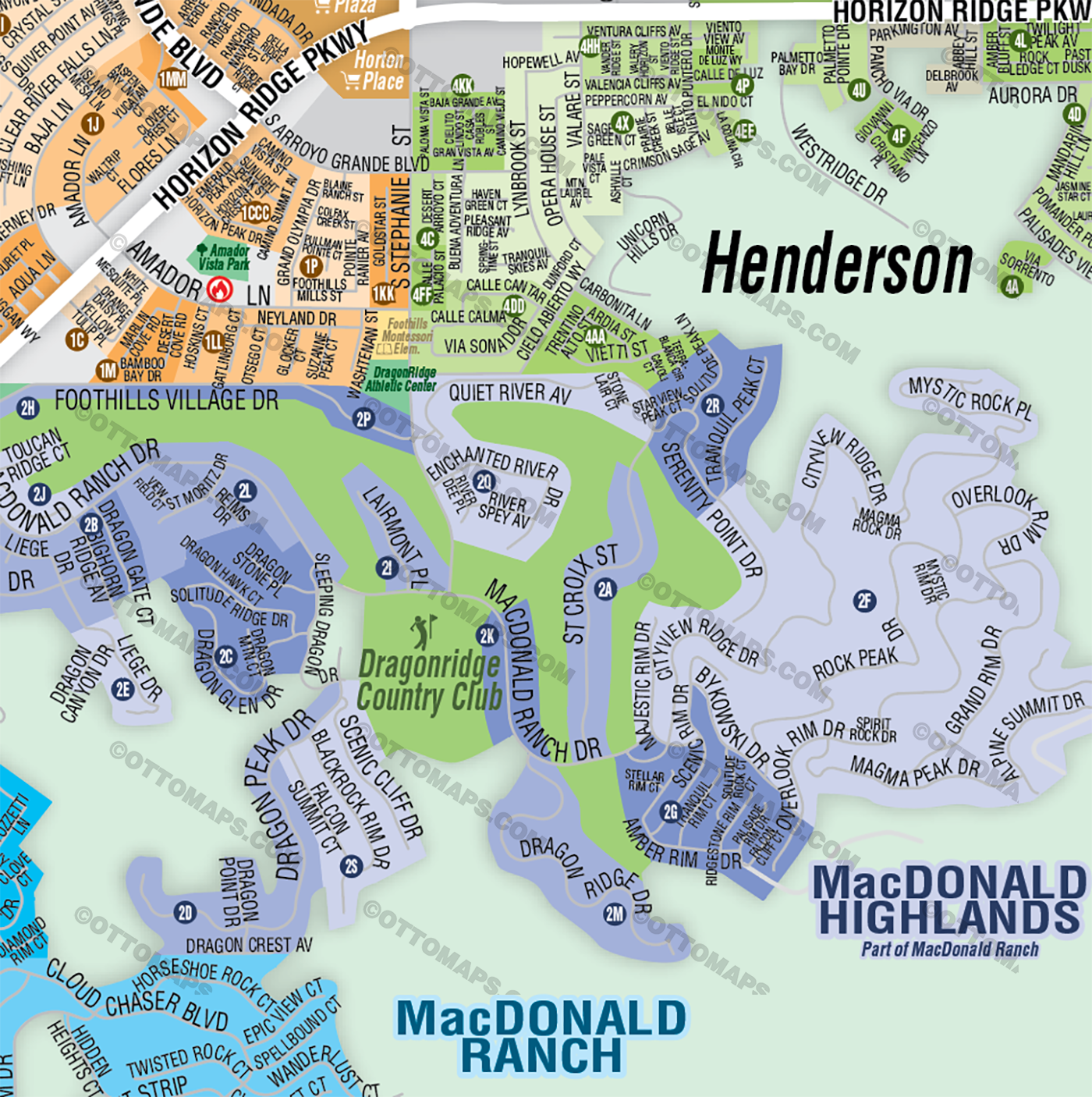 Henderson Map - SOUTH CENTRAL, Clark County, NV - FILES - PDF and AI