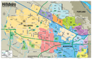 Hillsboro Map with Beaverton, Washington County, OR - POSTER PRINTS