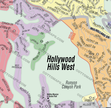 Hollywood Hills West Map and Laurel Canyon Area Map Los Angeles