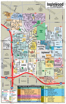 Inglewood Map, Los Angeles County, CA - POSTER PRINTS