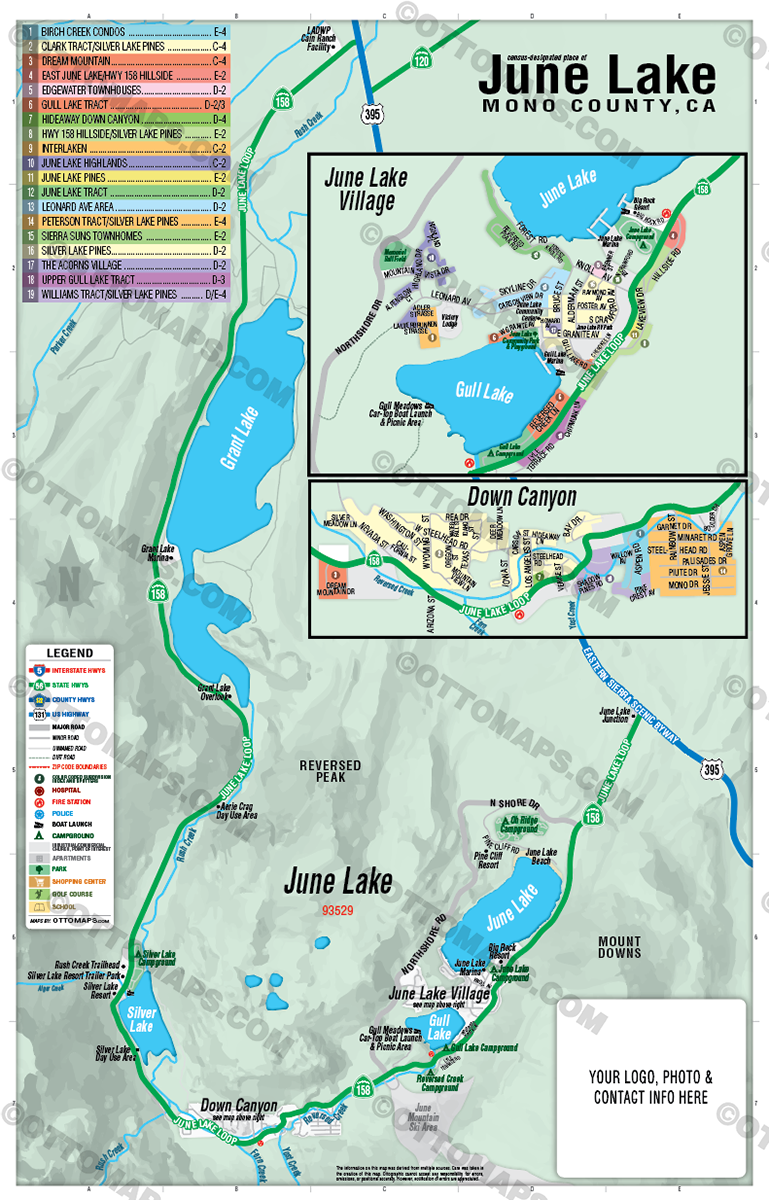 June Lake Map, Mono County, CA - FILES - PDF and Adobe Illustrator