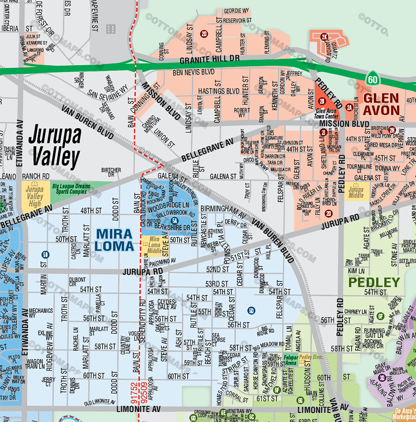 Jurupa Valley Map, Riverside County, CA - FILES - PDF and Adobe Illustrator