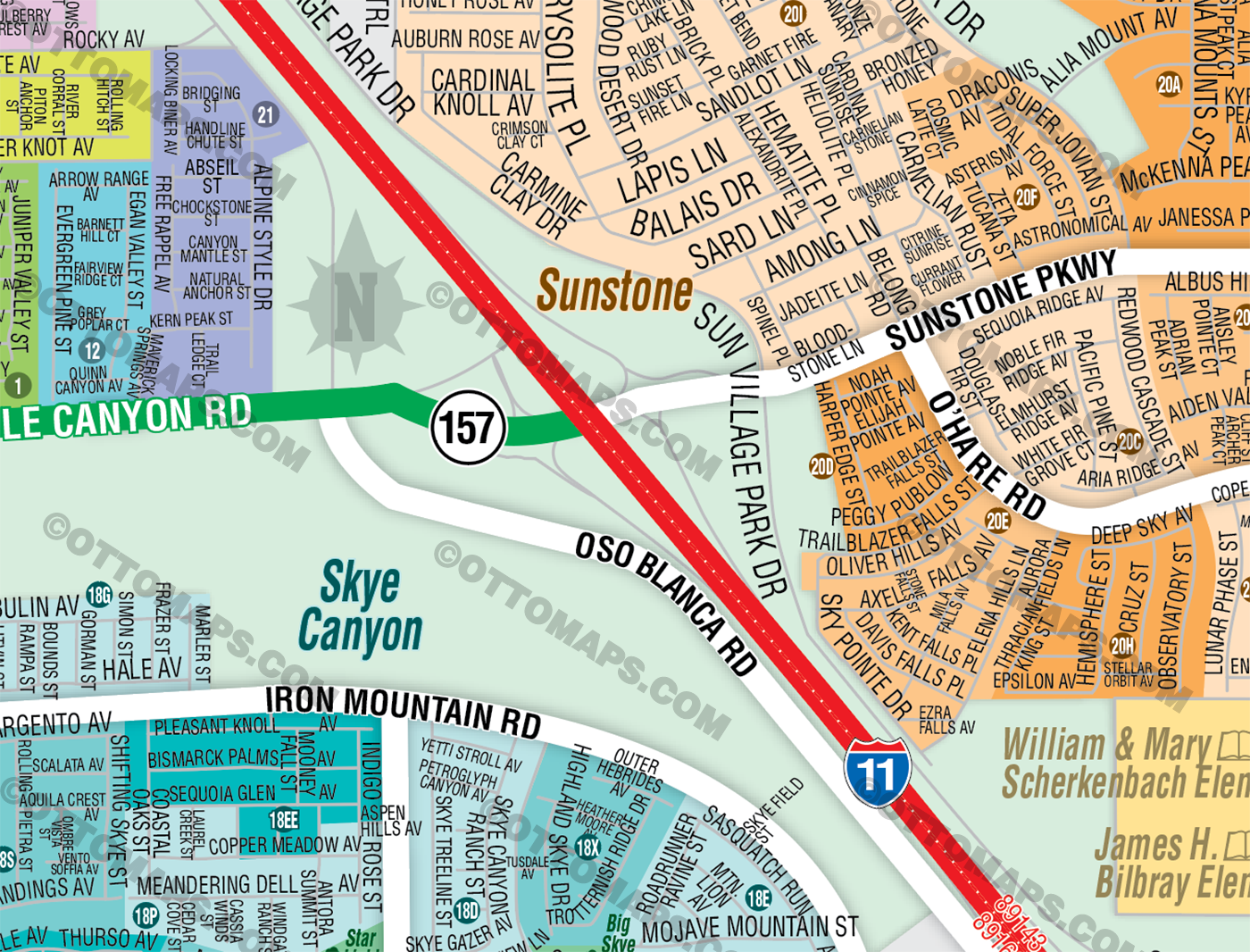Kyle Canyon Map, Las Vegas, NV - FILES - PDF and AI, editable, vector, royalty free