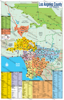Los Angeles County Zip Code Map (Regions Colored) - POSTER PRINTS