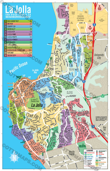 La Jolla Shores Map, San Diego County, CA, Playa Vista Map