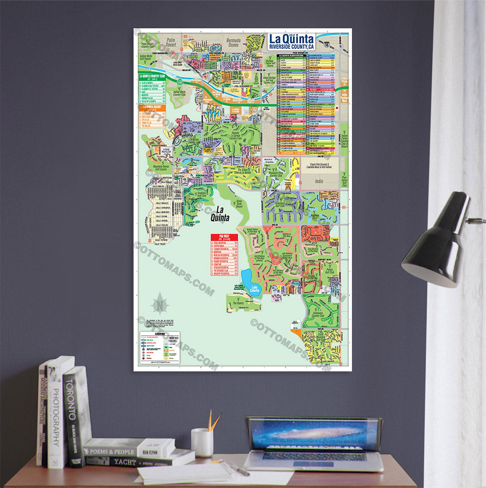 La Quinta Map, Riverside County, CA - POSTER PRINTS