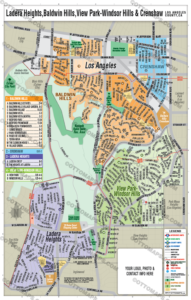 Ladera Heights, Baldwin Hills, View Park-Windsor Hills and Crenshaw Ma ...