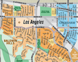 Ladera Heights, Baldwin Hills, View Park-Windsor Hills and Crenshaw Map - PDF, editable, royalty free