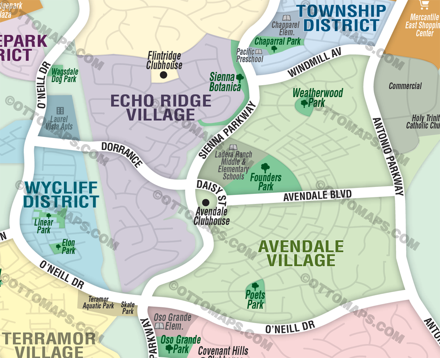 Ladera Ranch Tourist Map - PDF, editable, royalty free 