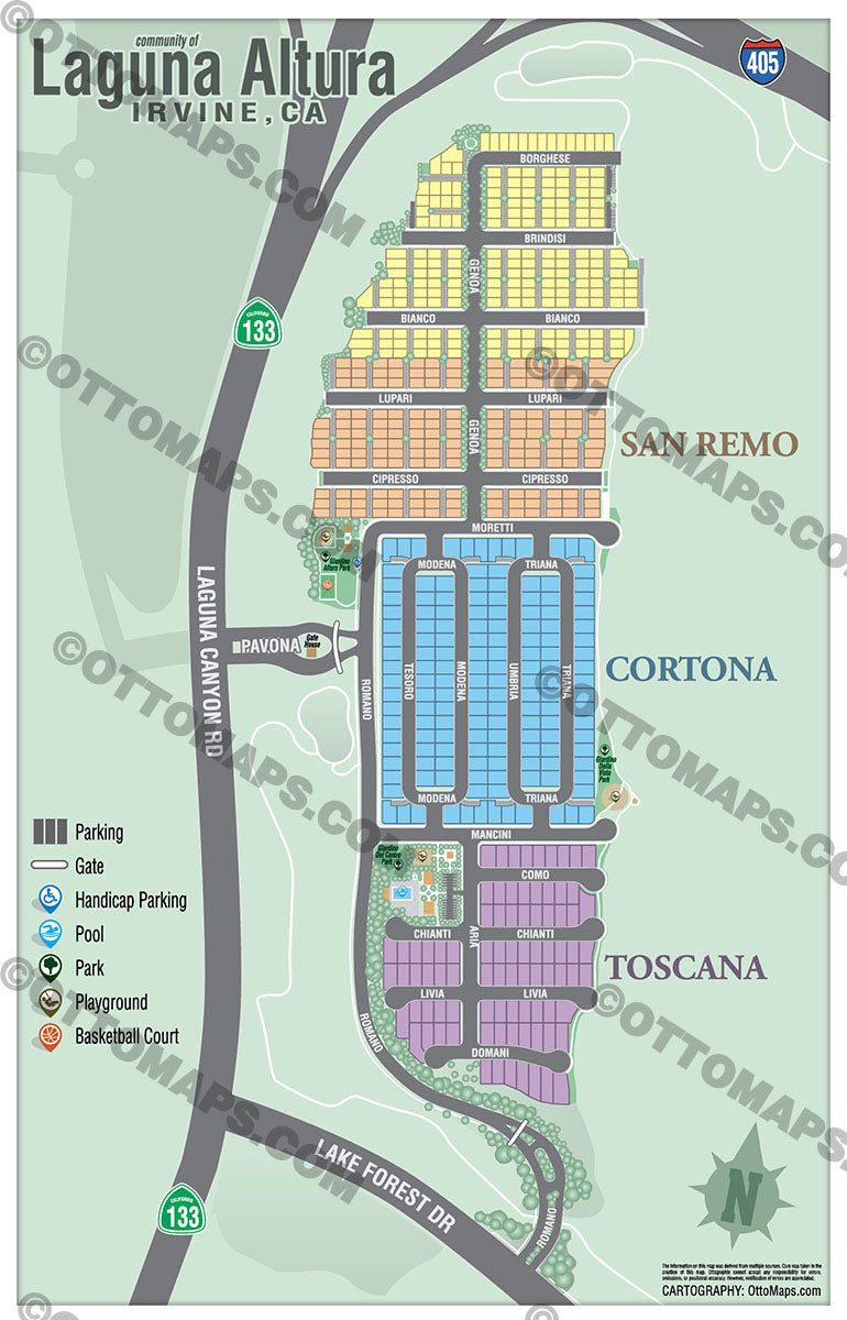 Laguna Altura Map, Irvine, CA - PDF, editable, royalty free